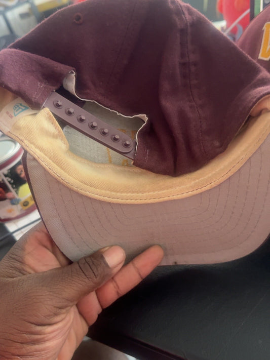 Original inside view of vintage burgundy VFW snapback hat