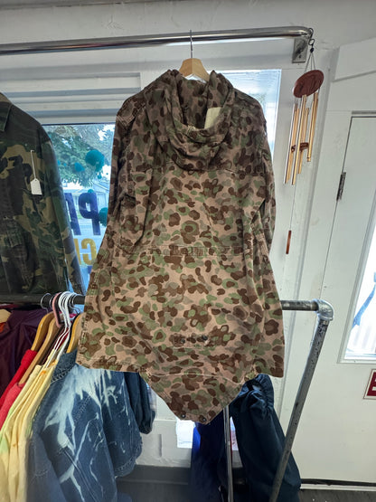 Camo hooded fishtail field parka back view
