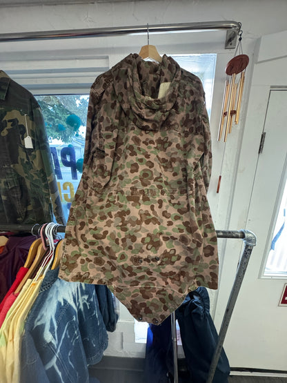 Camo hooded fishtail field parka side view