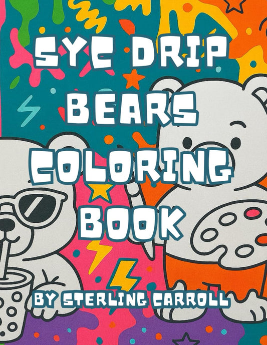 SYC Drip Bears Boba, Beats & Big Vibes coloring book product image.